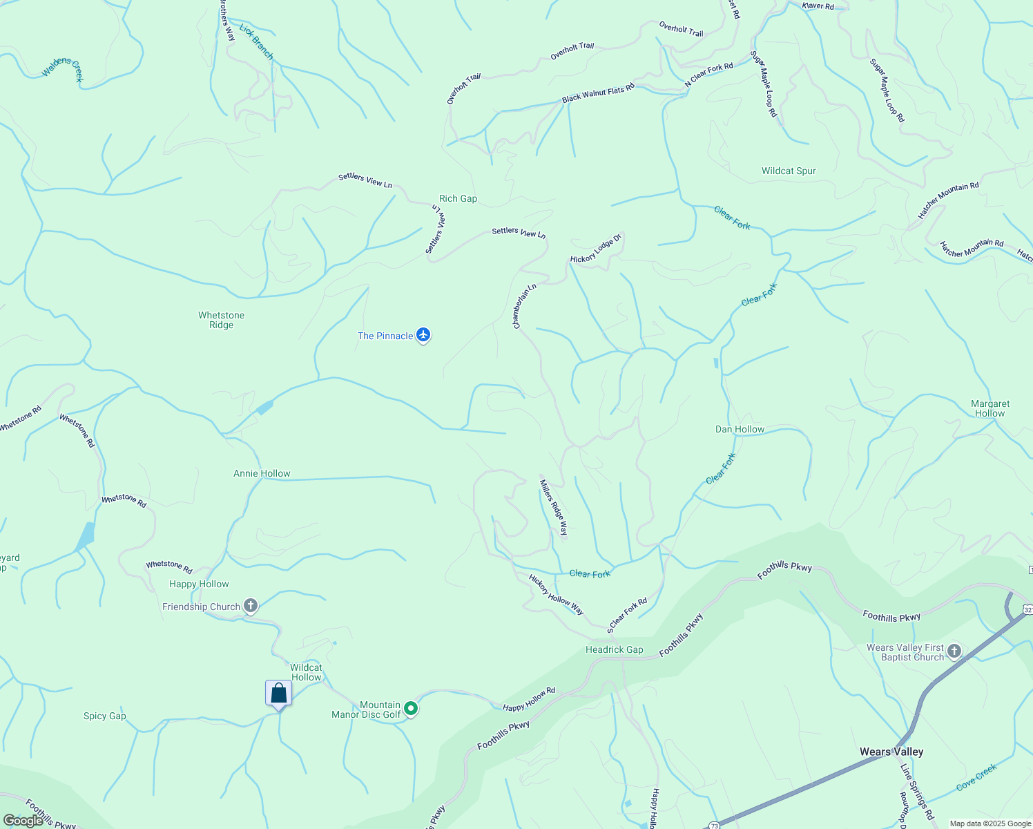 map of restaurants, bars, coffee shops, grocery stores, and more near 4124 Harvest Moon Lane in Sevierville