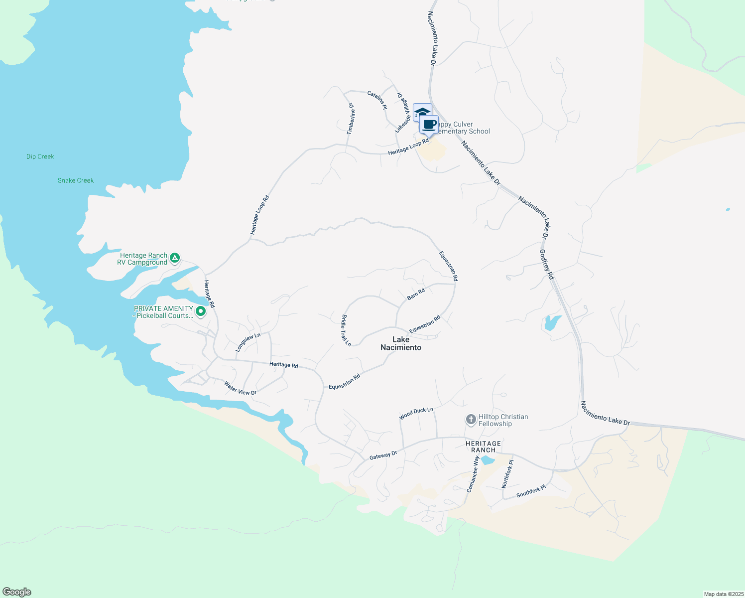 map of restaurants, bars, coffee shops, grocery stores, and more near 2570 Bridle Trail Lane in Paso Robles