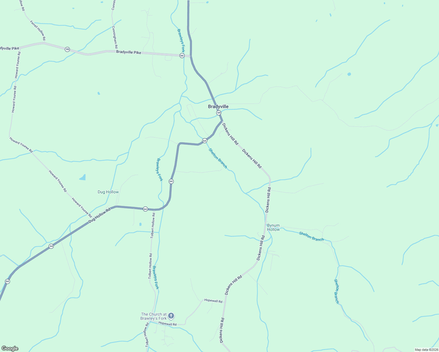 map of restaurants, bars, coffee shops, grocery stores, and more near 301 Cason Hollow Lane in Bradyville