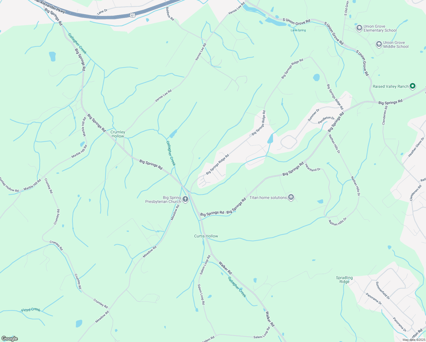 map of restaurants, bars, coffee shops, grocery stores, and more near 4039 Big Springs Ridge Road in Friendsville