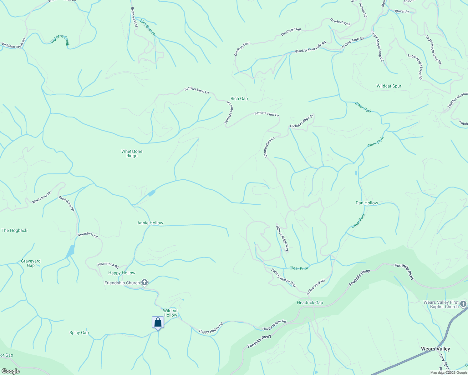 map of restaurants, bars, coffee shops, grocery stores, and more near 4403 Stackstone Road in Sevierville
