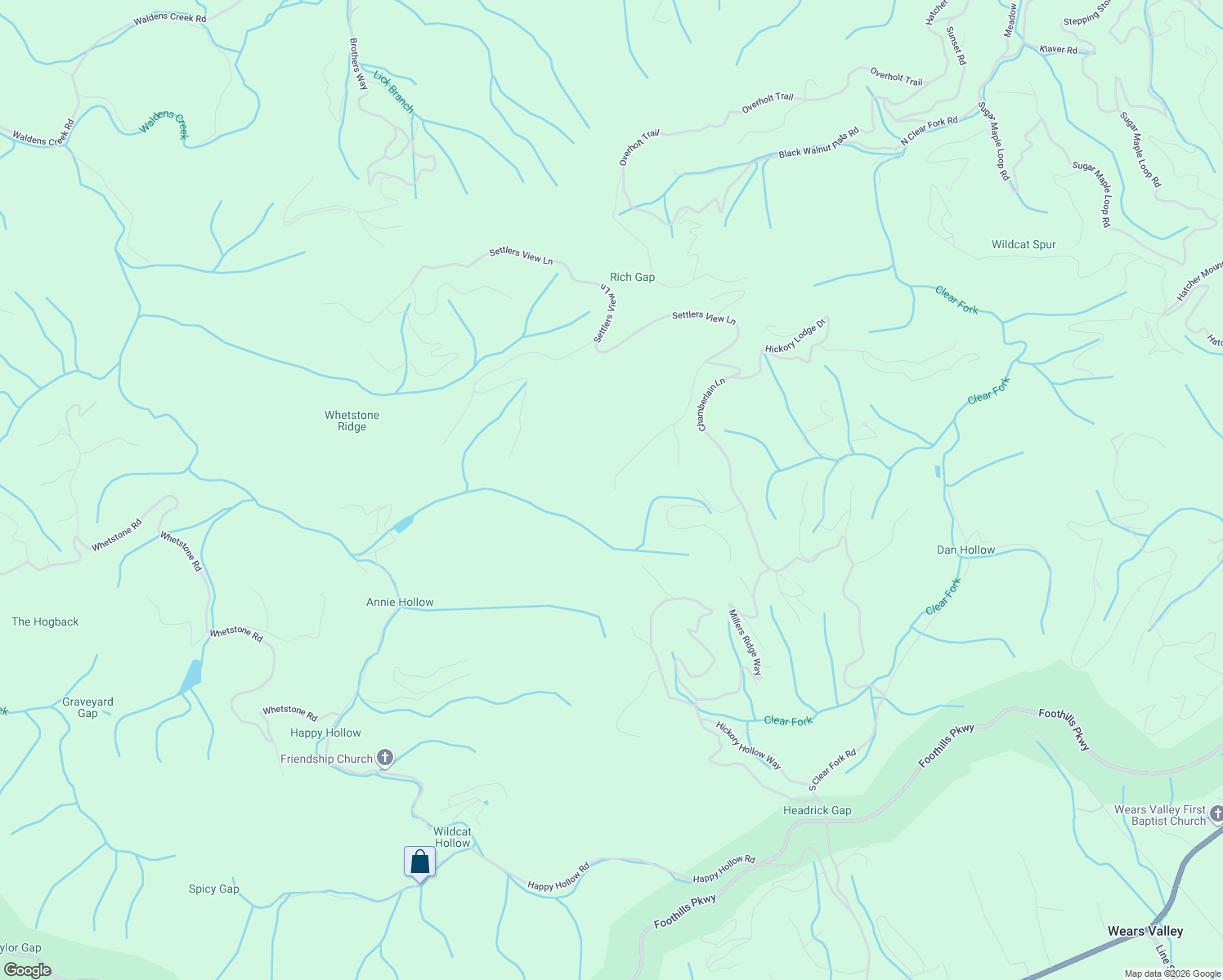 map of restaurants, bars, coffee shops, grocery stores, and more near 4403 Stackstone Road in Sevierville