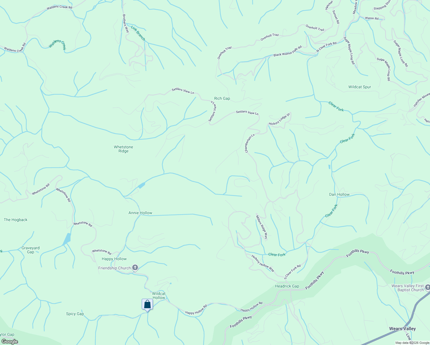 map of restaurants, bars, coffee shops, grocery stores, and more near 4420 Stackstone Road in Sevierville