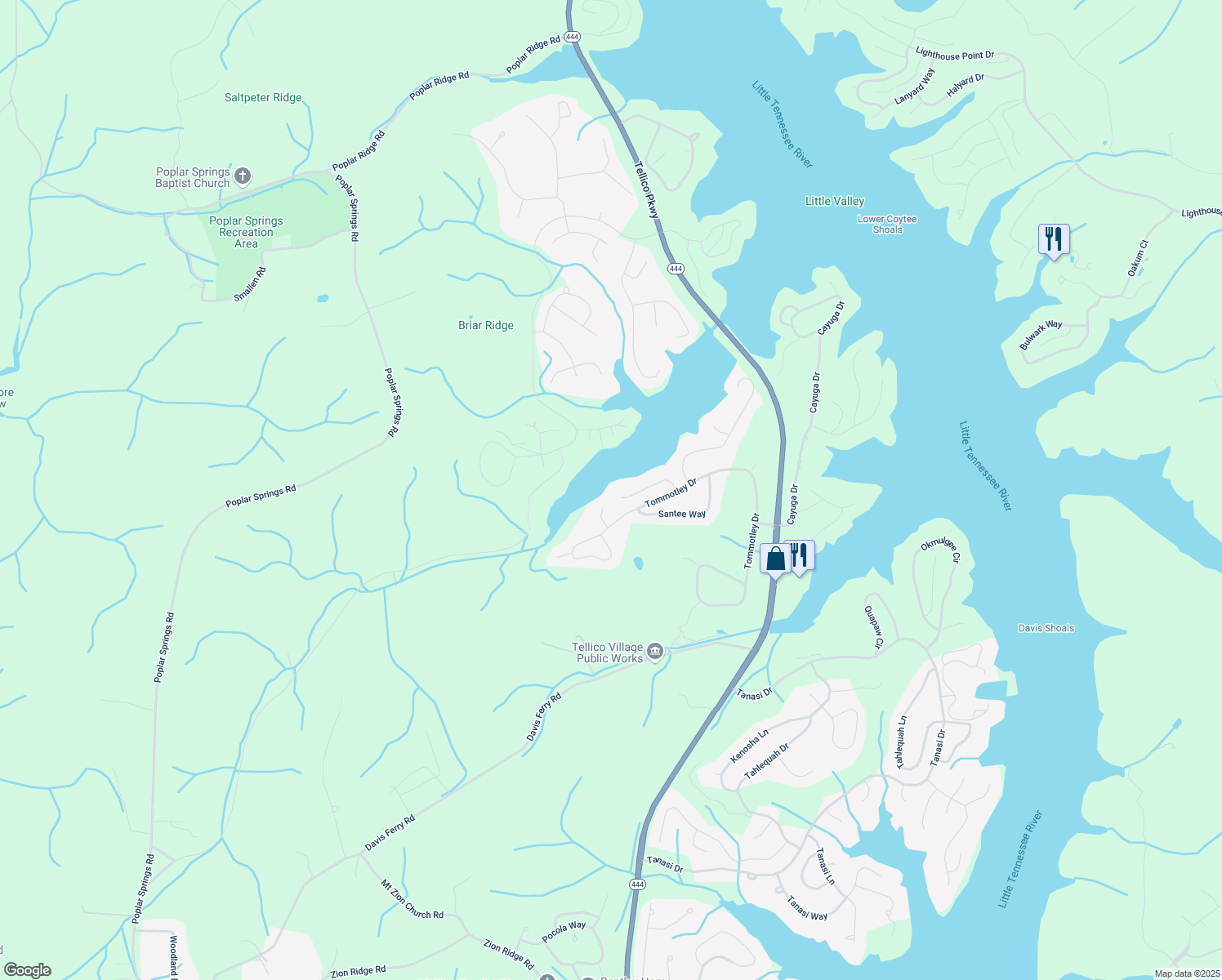 map of restaurants, bars, coffee shops, grocery stores, and more near 320 Miami Lane in Loudon