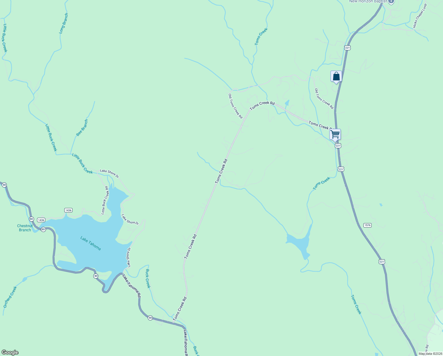 map of restaurants, bars, coffee shops, grocery stores, and more near 1342-1402 Toms Creek Road in Marion