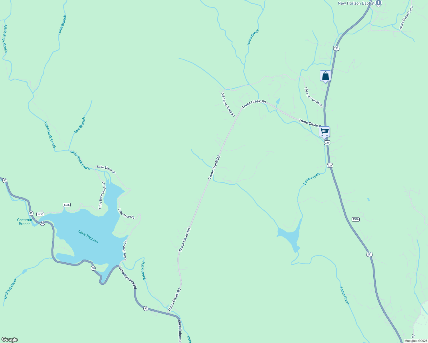 map of restaurants, bars, coffee shops, grocery stores, and more near 1342-1402 Toms Creek Road in Marion