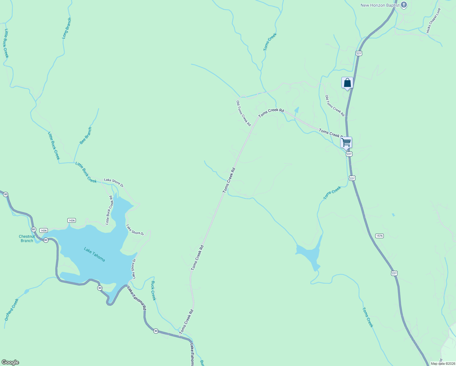 map of restaurants, bars, coffee shops, grocery stores, and more near 1342 Toms Creek Road in Marion