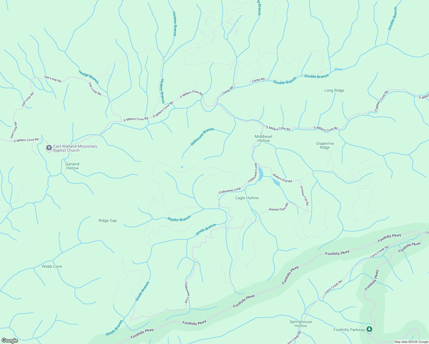 map of restaurants, bars, coffee shops, grocery stores, and more near 1905 Fox Trail Road in Walland
