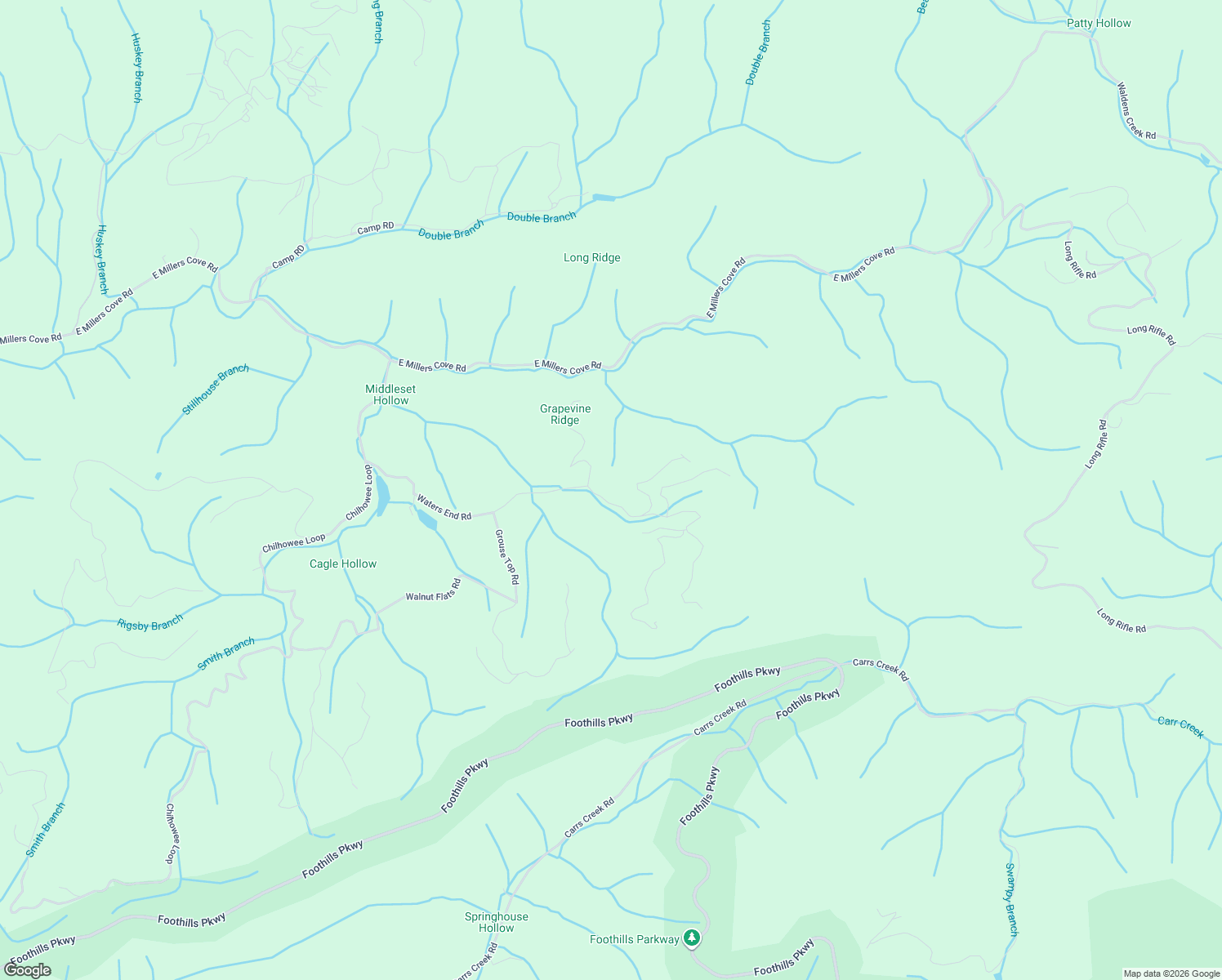 map of restaurants, bars, coffee shops, grocery stores, and more near 1903 Waters End Road in Walland
