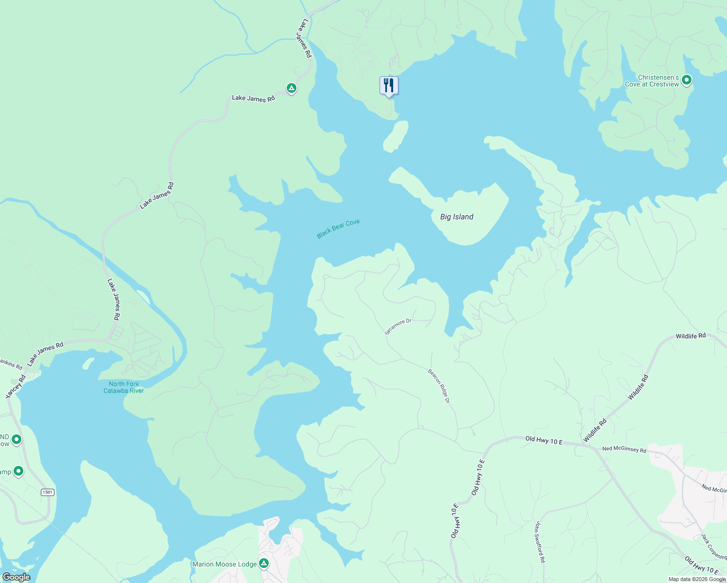 map of restaurants, bars, coffee shops, grocery stores, and more near 813 Harborside Drive in Nebo