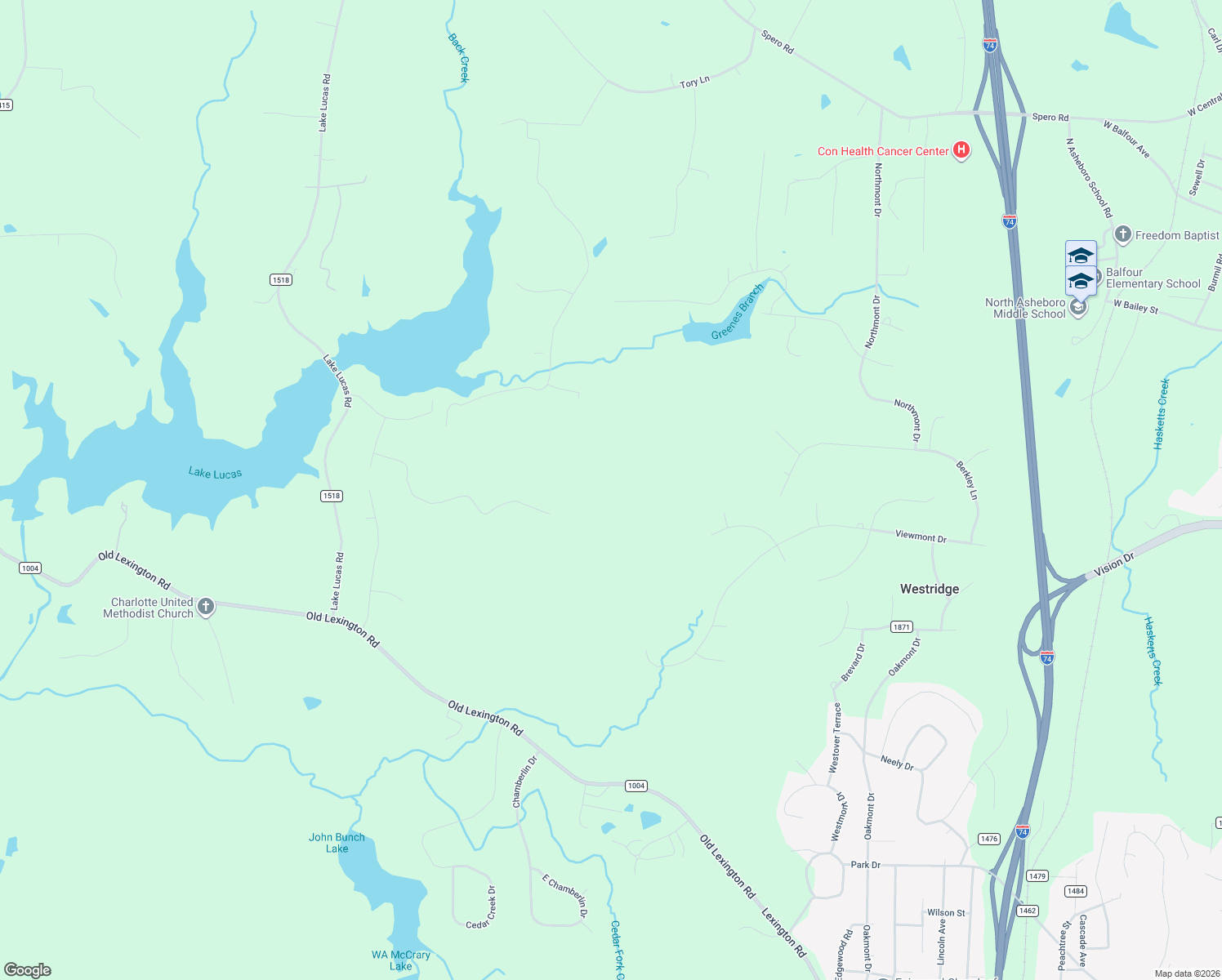 map of restaurants, bars, coffee shops, grocery stores, and more near in Randolph County