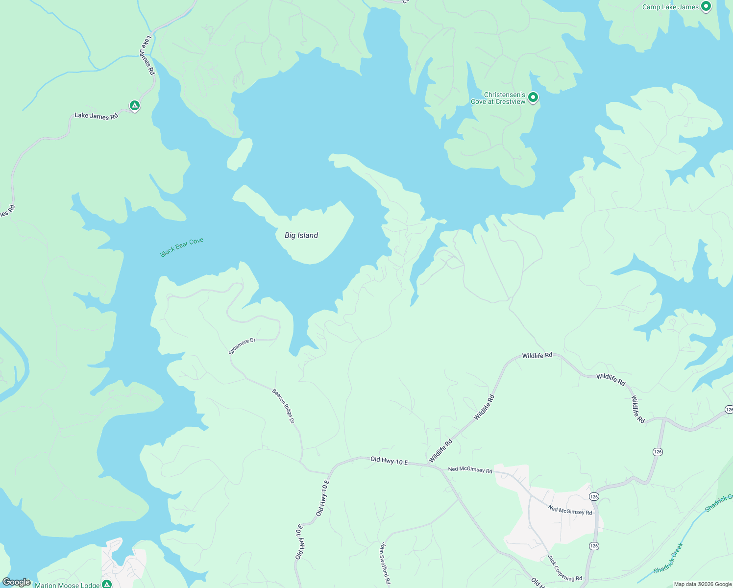 map of restaurants, bars, coffee shops, grocery stores, and more near 347 Dockside Drive in Nebo