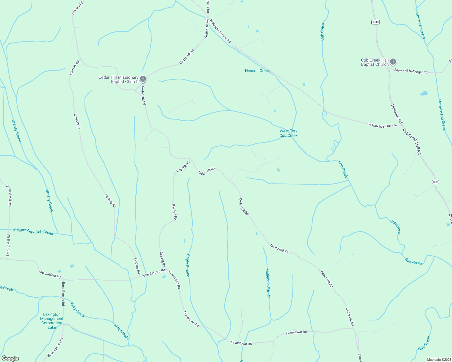 map of restaurants, bars, coffee shops, grocery stores, and more near 1673 Cedar Hill Road in Parsons