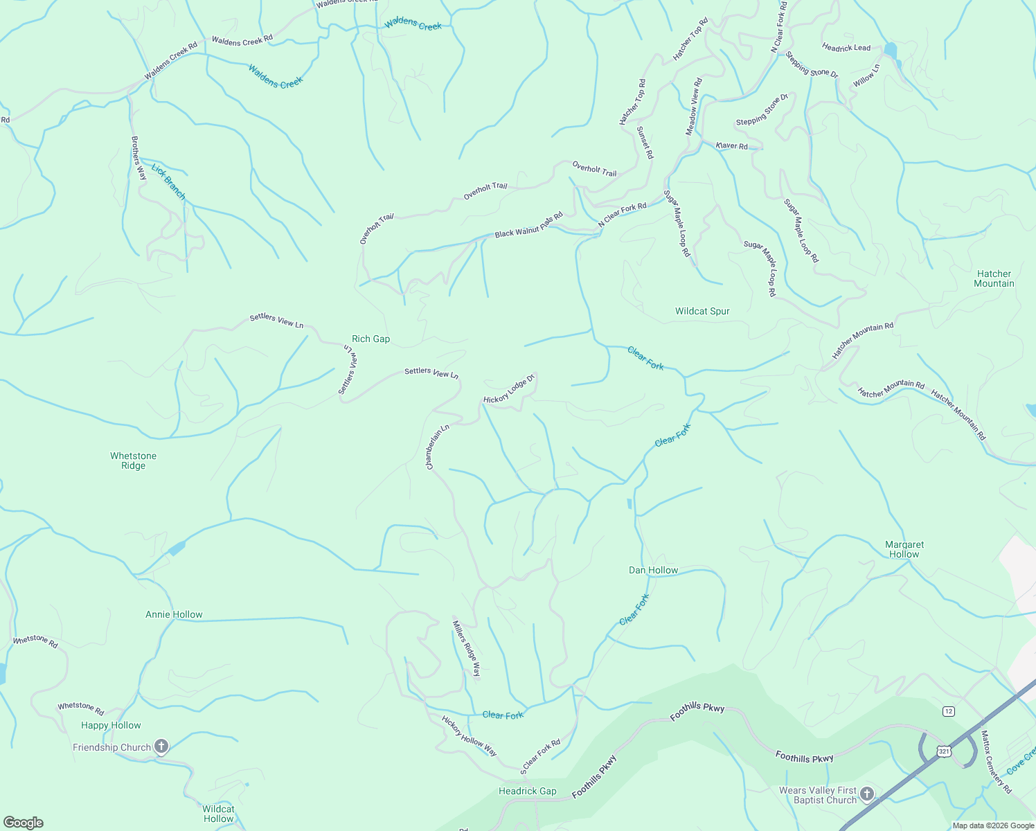 map of restaurants, bars, coffee shops, grocery stores, and more near 2666 Mountain Preserve Drive in Sevierville