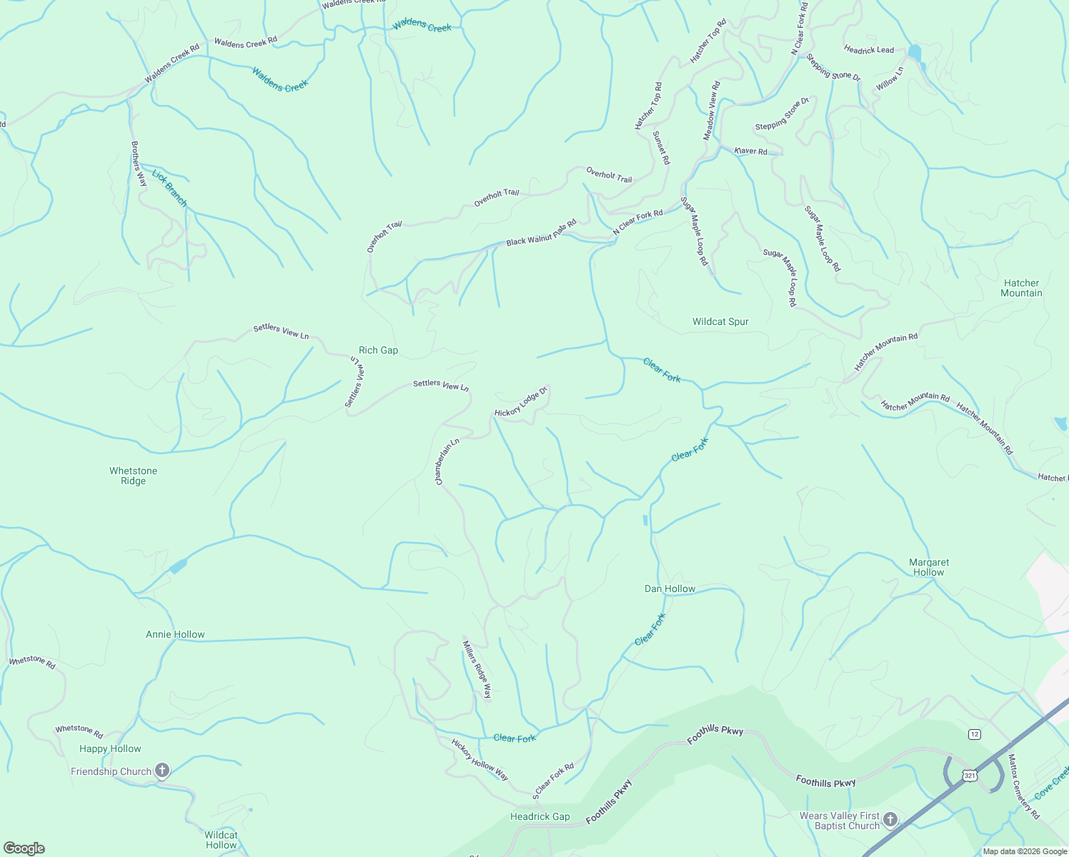 map of restaurants, bars, coffee shops, grocery stores, and more near 2666 Mountain Preserve Drive in Sevierville