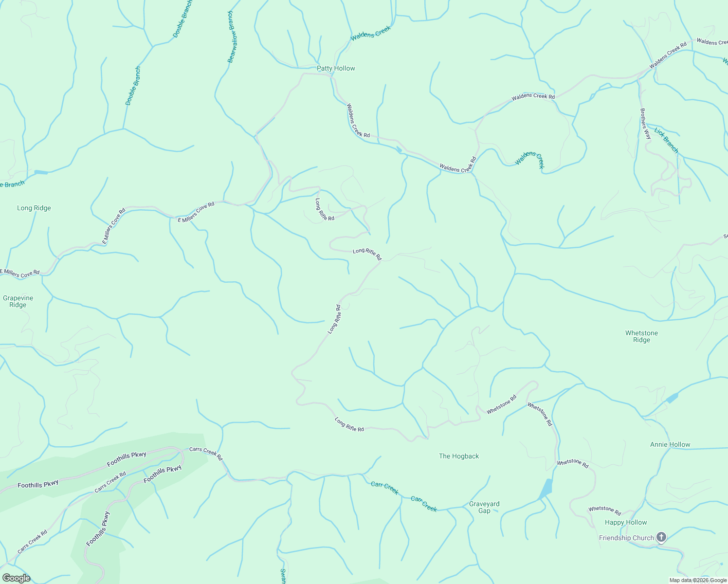 map of restaurants, bars, coffee shops, grocery stores, and more near 4960 Long Rifle Road in Walland