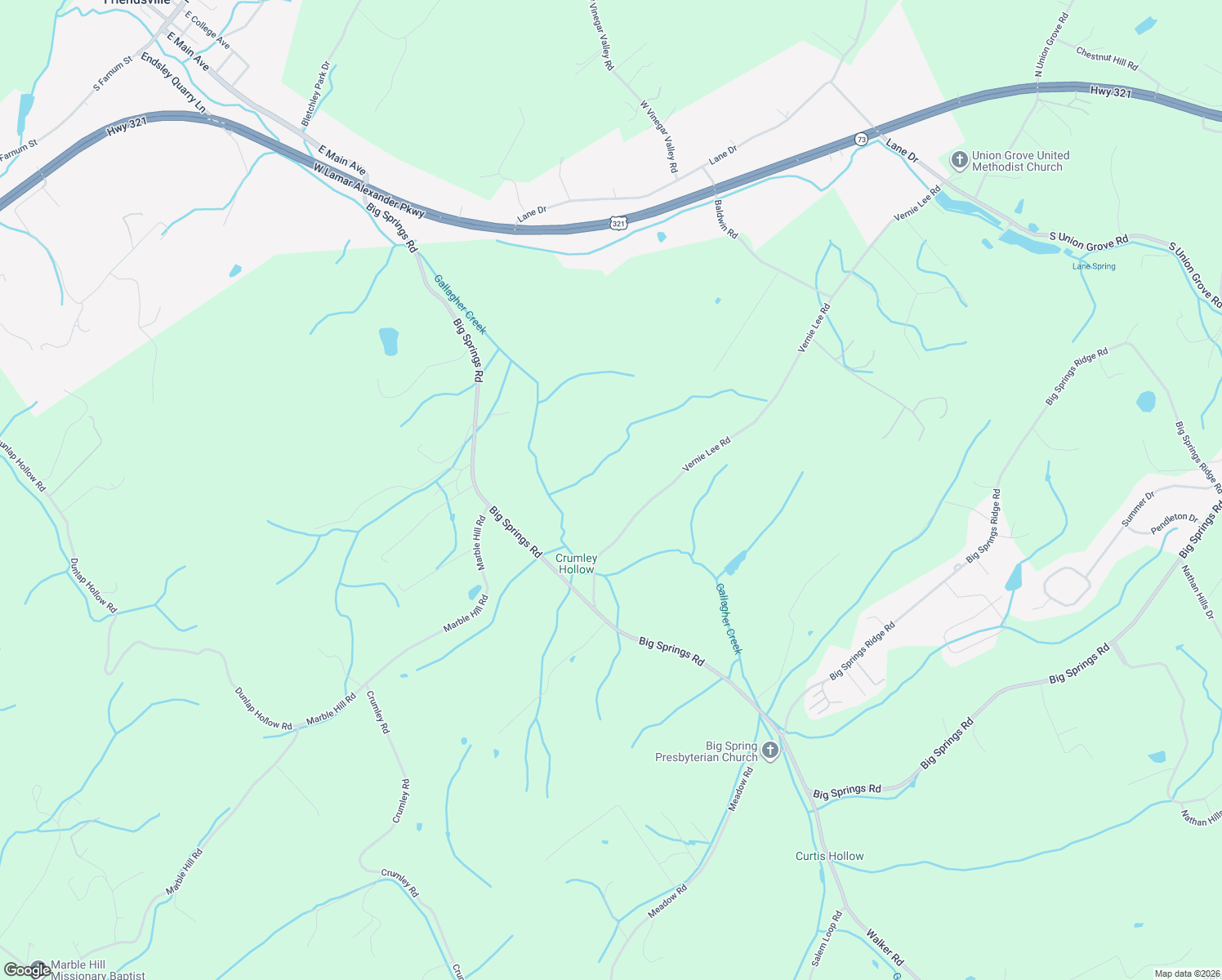 map of restaurants, bars, coffee shops, grocery stores, and more near 175 Vernie Lee Rd in Friendsville
