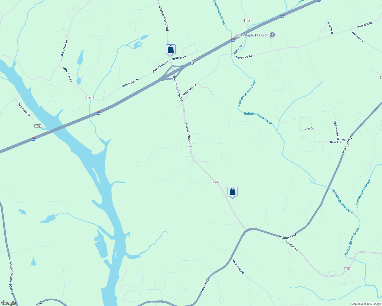 map of restaurants, bars, coffee shops, grocery stores, and more near 237 Sharon School Road in Statesville