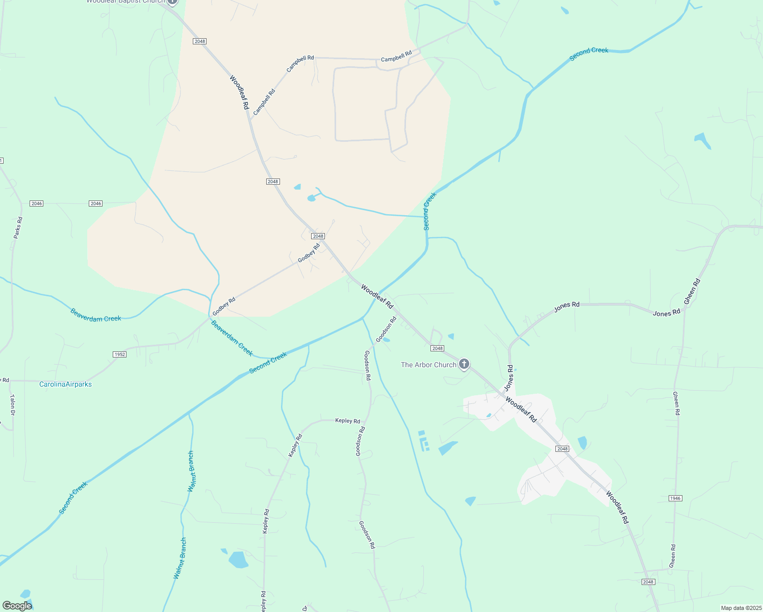map of restaurants, bars, coffee shops, grocery stores, and more near 5975 Woodleaf Road in Salisbury