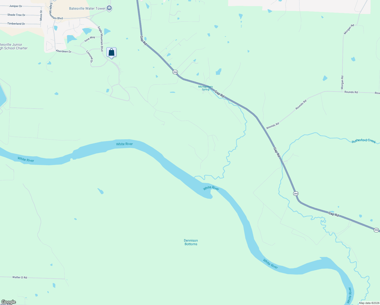 map of restaurants, bars, coffee shops, grocery stores, and more near 220 Eagle Ridge Road in Batesville