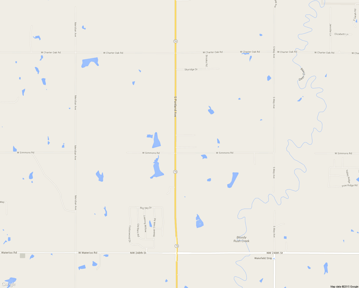 map of restaurants, bars, coffee shops, grocery stores, and more near 12600 Bradford Farms Lane in Edmond