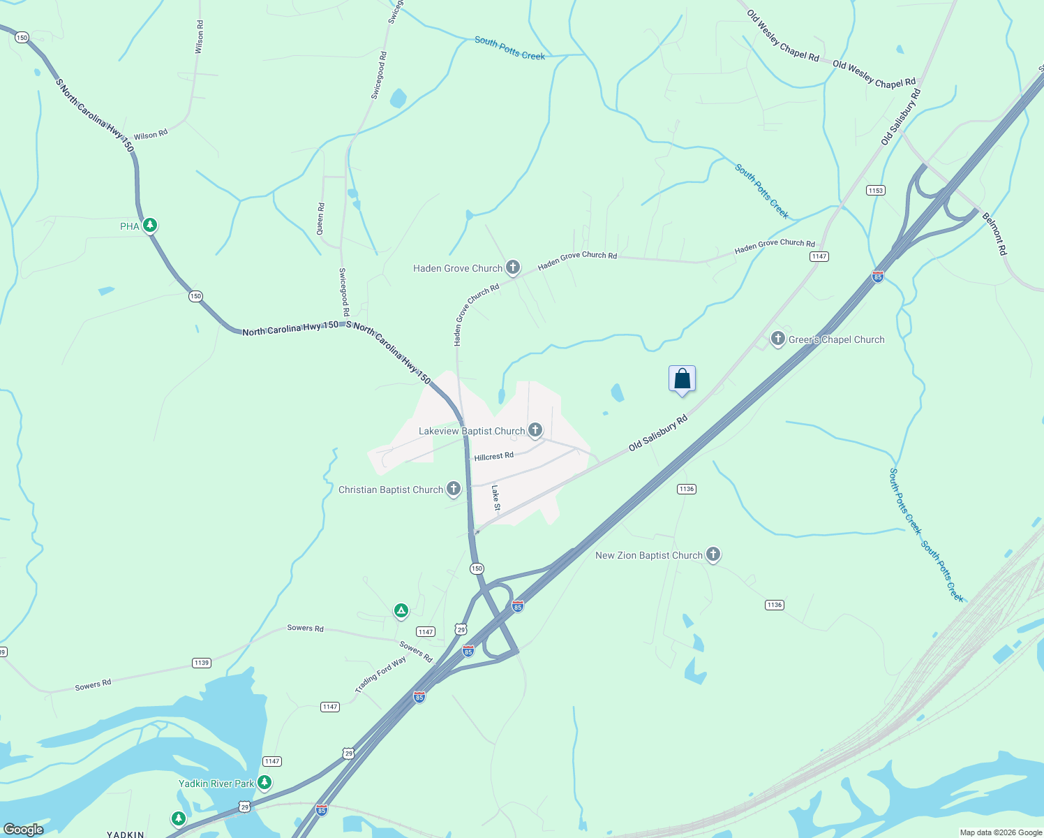map of restaurants, bars, coffee shops, grocery stores, and more near 161 Rabon Trail in Linwood