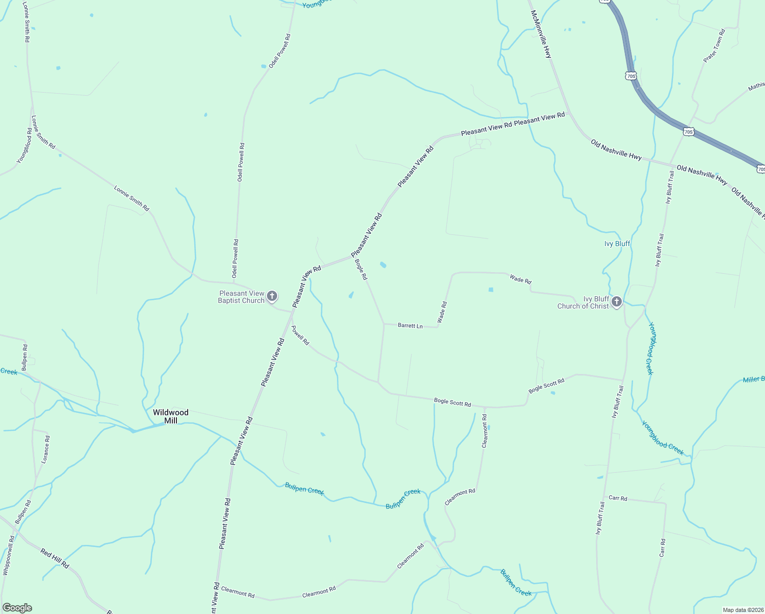 map of restaurants, bars, coffee shops, grocery stores, and more near 237 Bogle Rd in Woodbury