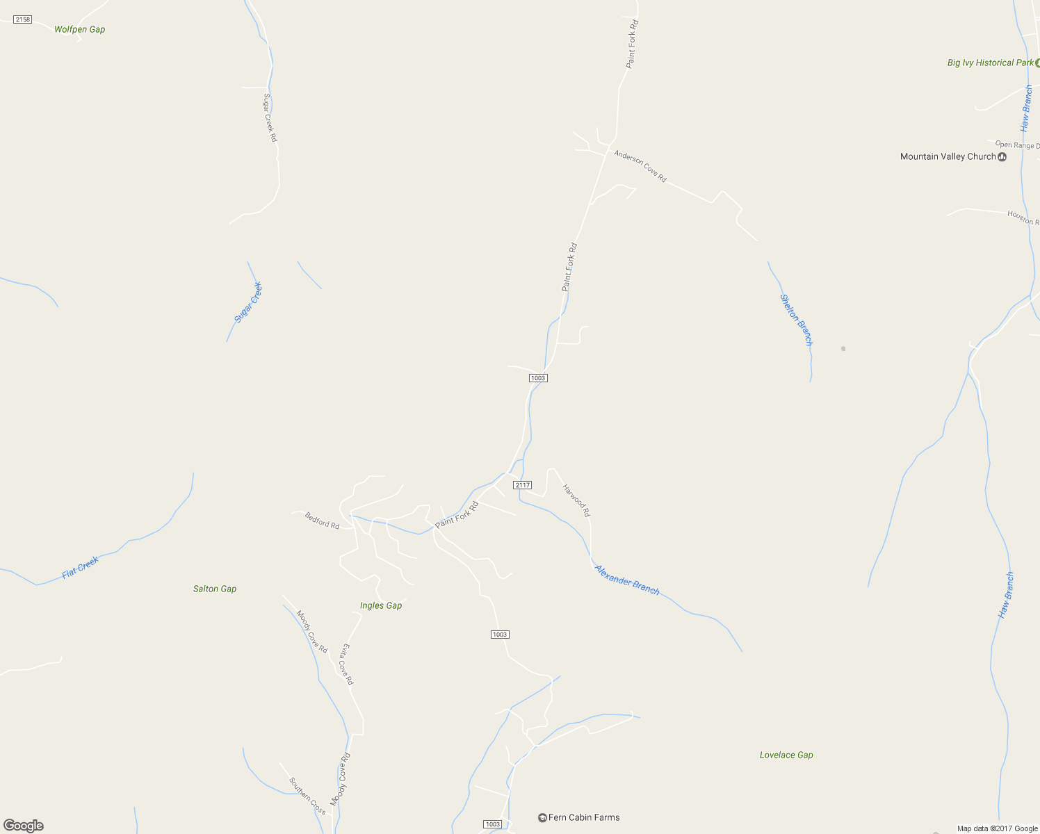 map of restaurants, bars, coffee shops, grocery stores, and more near 485 Paint Fork Road in Barnardsville