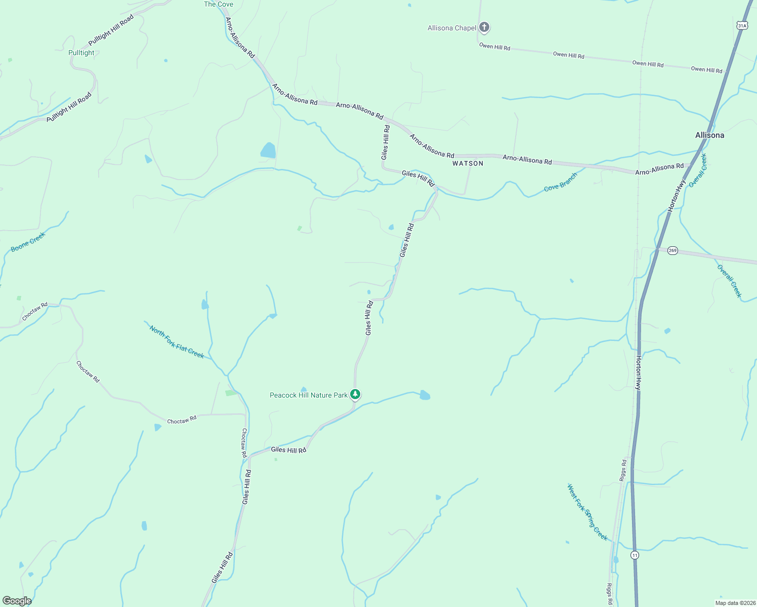 map of restaurants, bars, coffee shops, grocery stores, and more near 6876 Giles Hill Road in College Grove