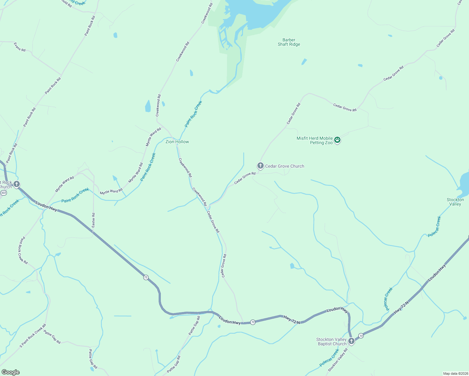 map of restaurants, bars, coffee shops, grocery stores, and more near 352 Cedar Grove Road in Loudon