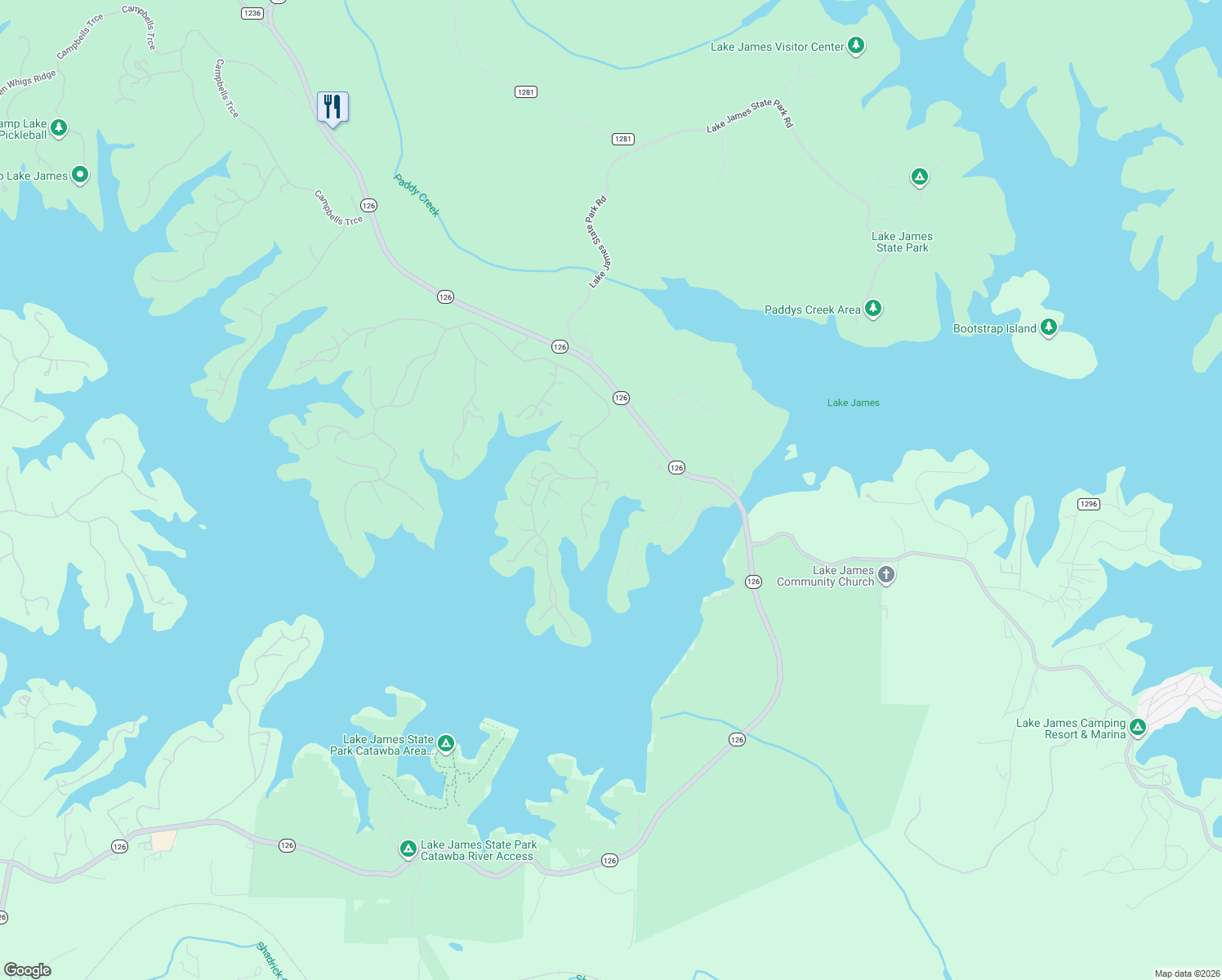 map of restaurants, bars, coffee shops, grocery stores, and more near 2035 Firestone Burke Trail in Nebo