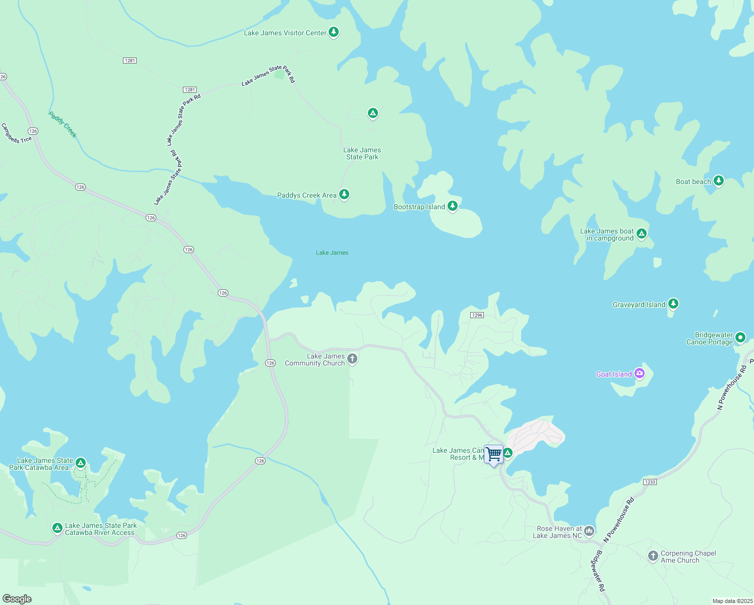 map of restaurants, bars, coffee shops, grocery stores, and more near 2218 Lake Forest Cove in Nebo