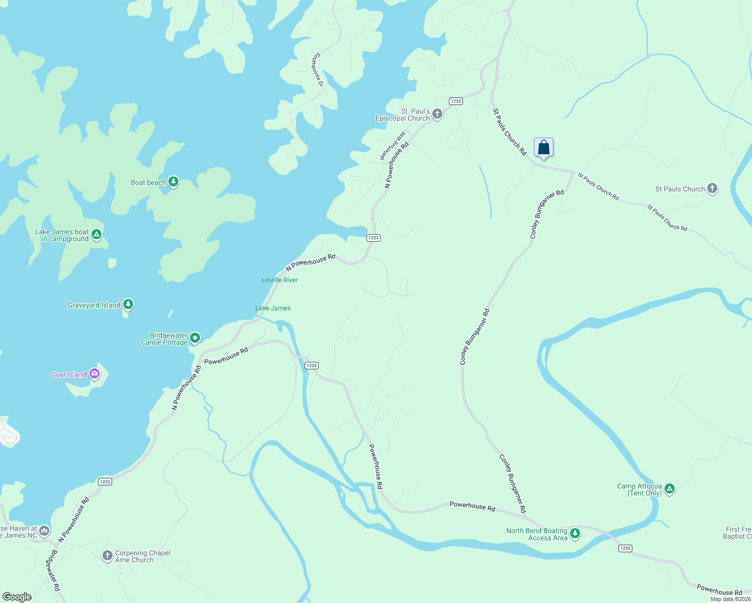 map of restaurants, bars, coffee shops, grocery stores, and more near 2222 Cottage Park Road in Morganton