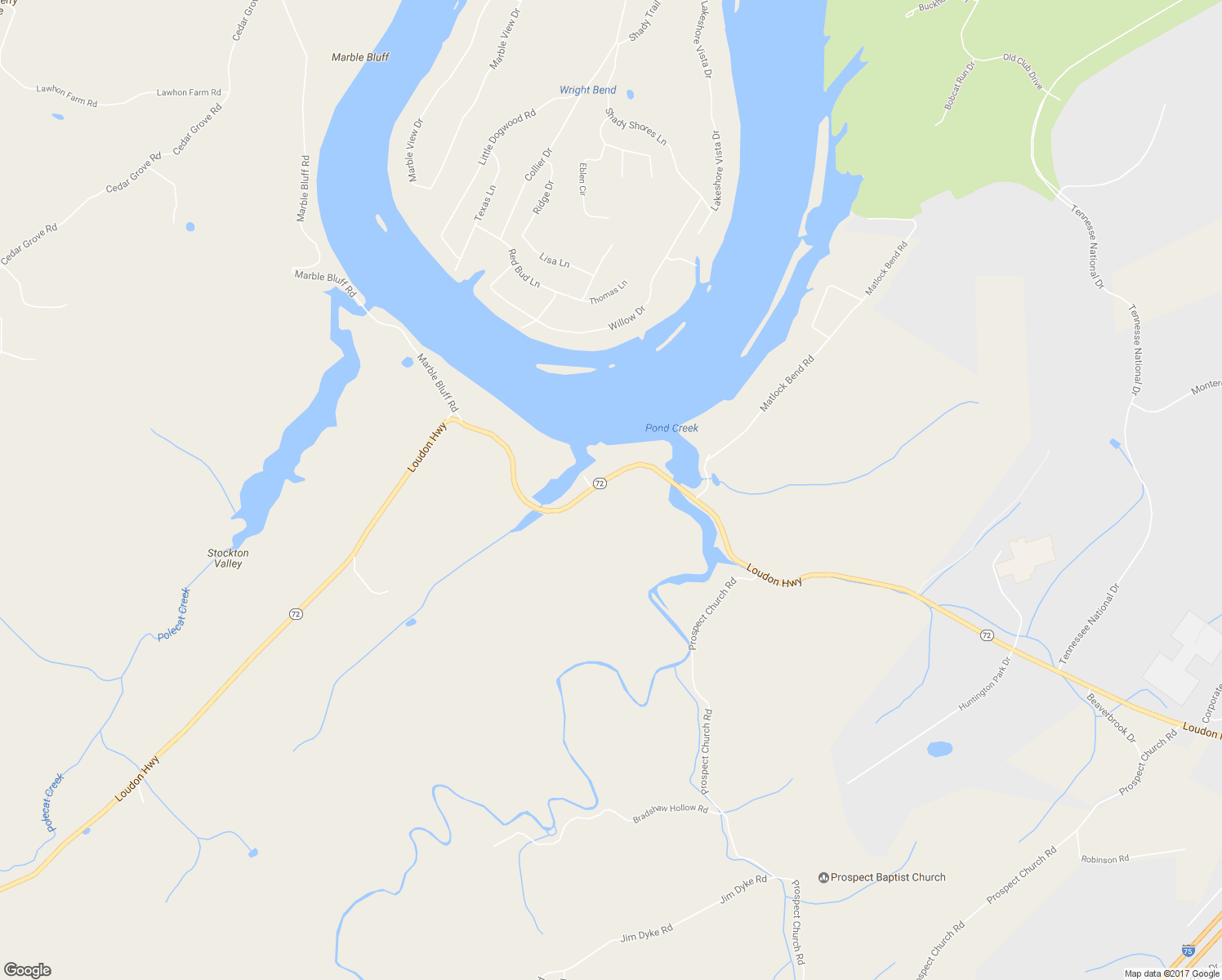map of restaurants, bars, coffee shops, grocery stores, and more near 27855 Tennessee 72 in Loudon