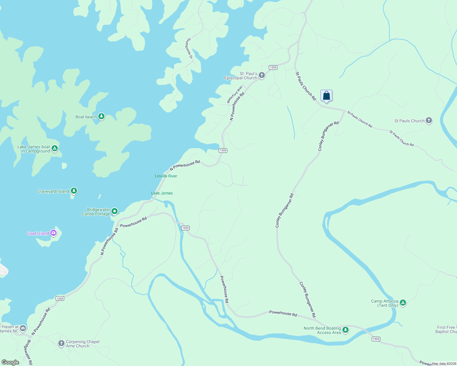 map of restaurants, bars, coffee shops, grocery stores, and more near 2222 Cottage Park Road in Morganton