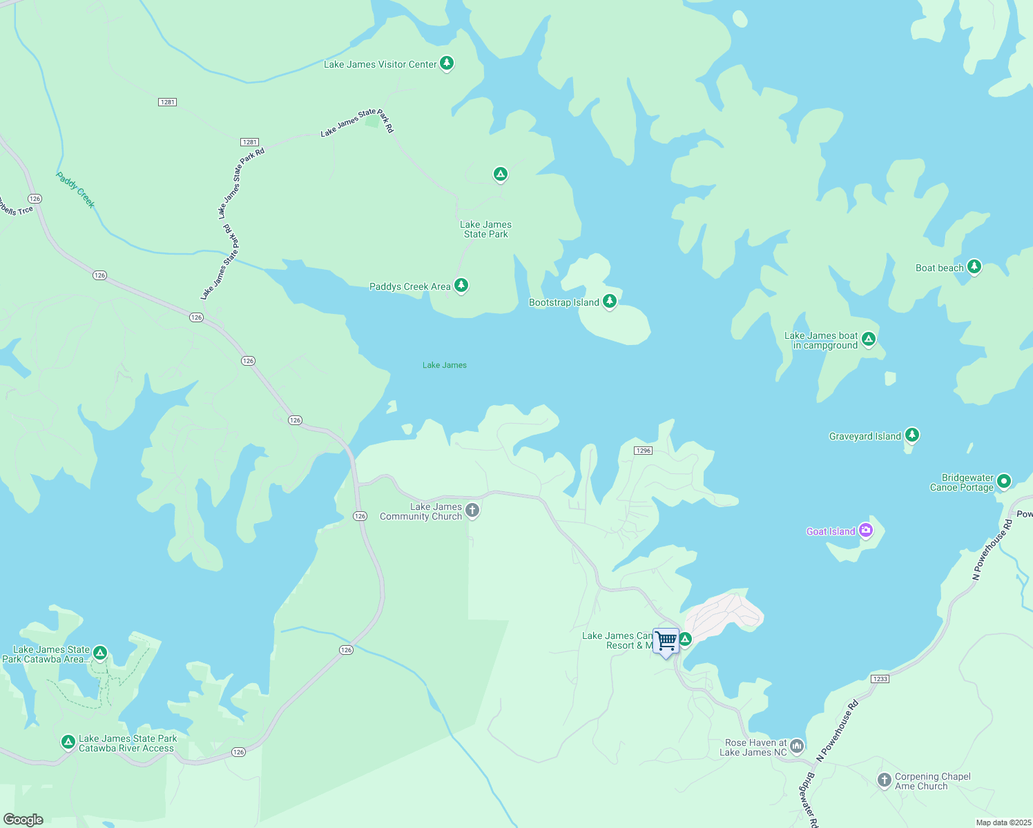 map of restaurants, bars, coffee shops, grocery stores, and more near 2218 Lake Forest Cove in Nebo