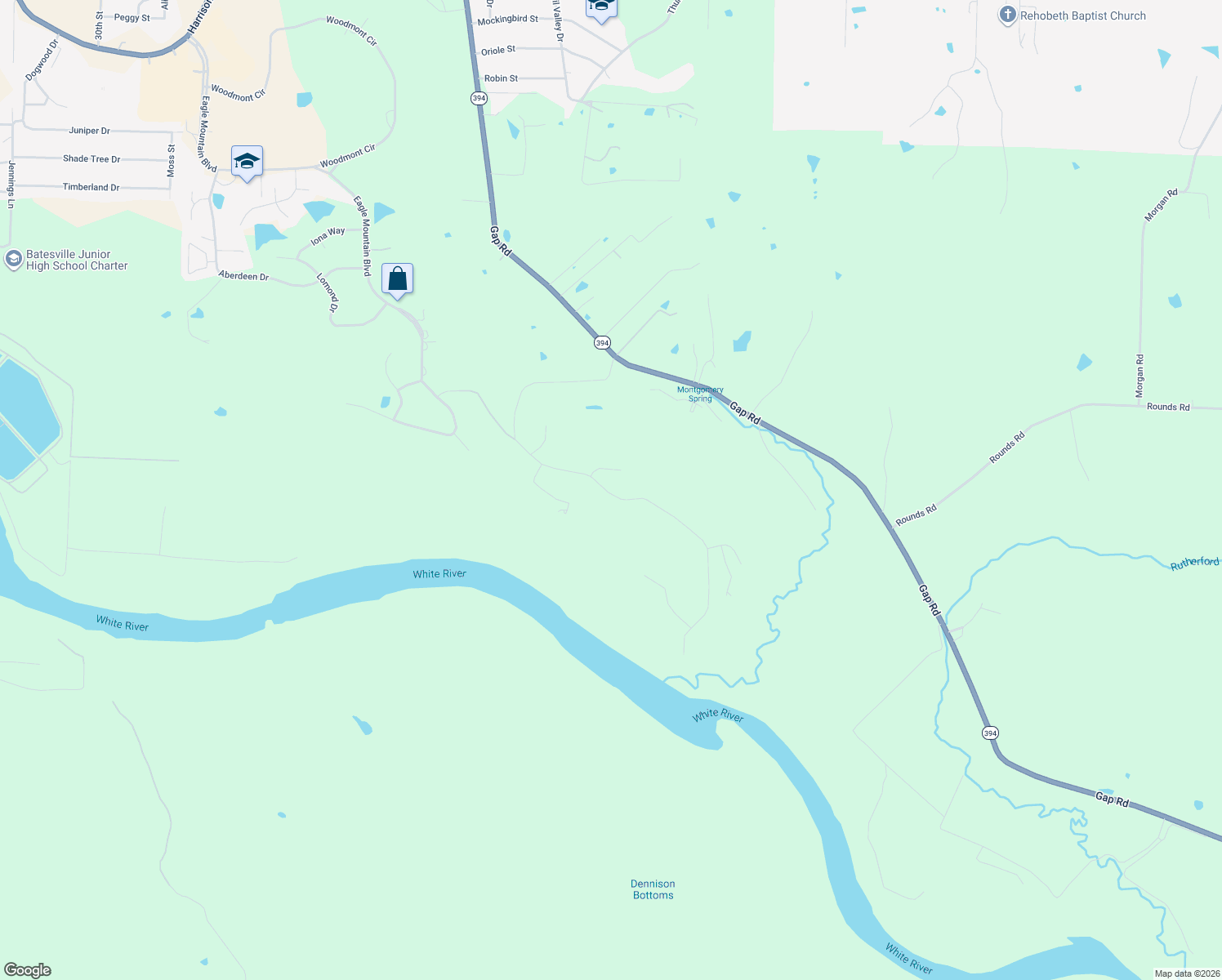 map of restaurants, bars, coffee shops, grocery stores, and more near 2 Valley View Road in Batesville