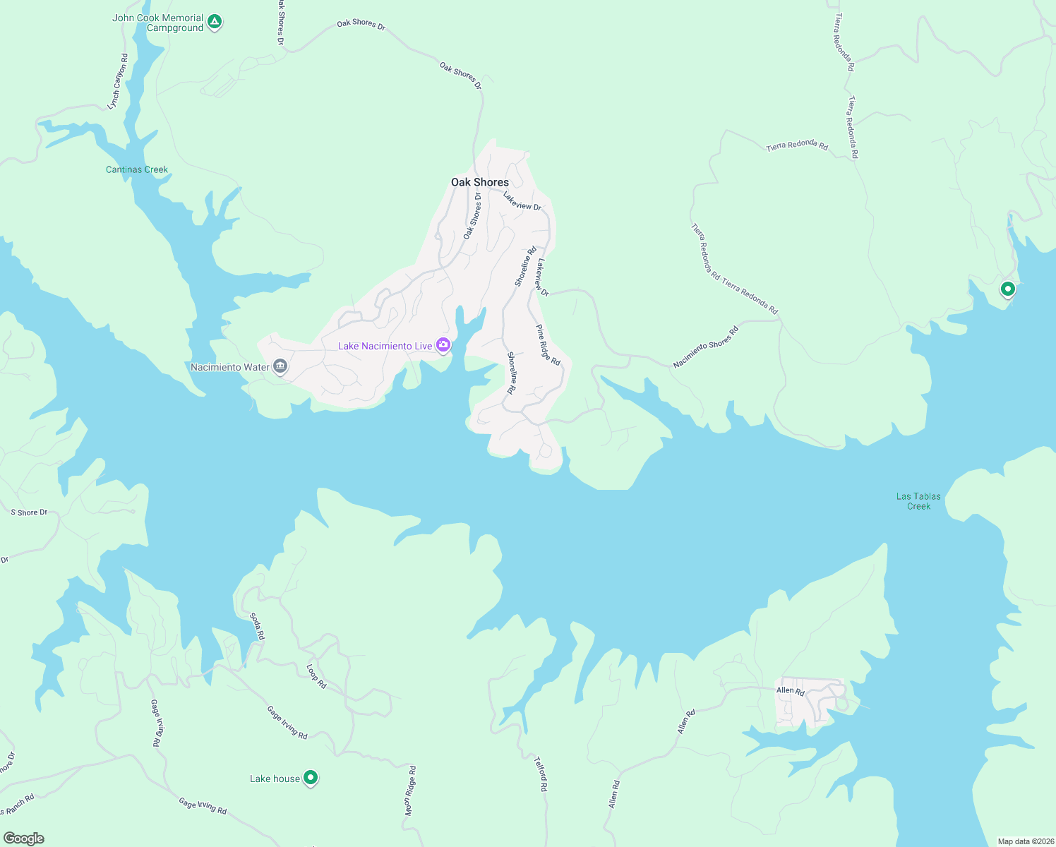 map of restaurants, bars, coffee shops, grocery stores, and more near 2604 Shoreline Road in Bradley