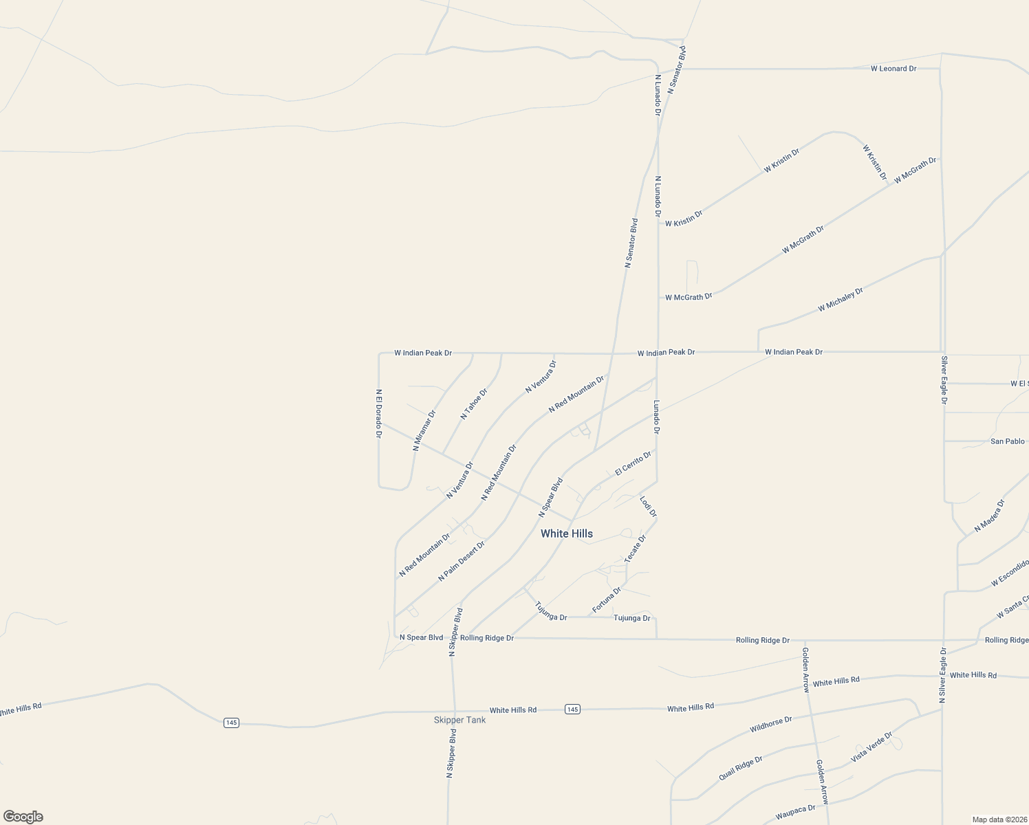 map of restaurants, bars, coffee shops, grocery stores, and more near 21400 N Ventura Dr in Mohave