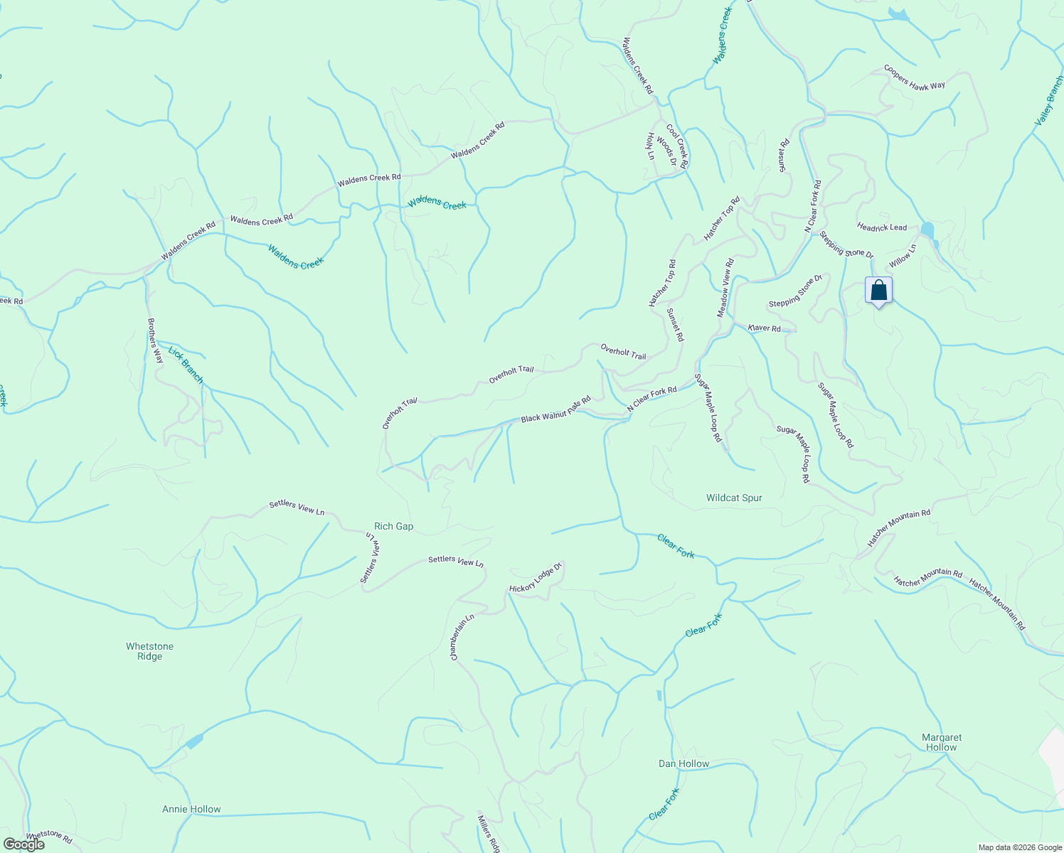 map of restaurants, bars, coffee shops, grocery stores, and more near 2654 Black Walnut Flats Road in Sevierville