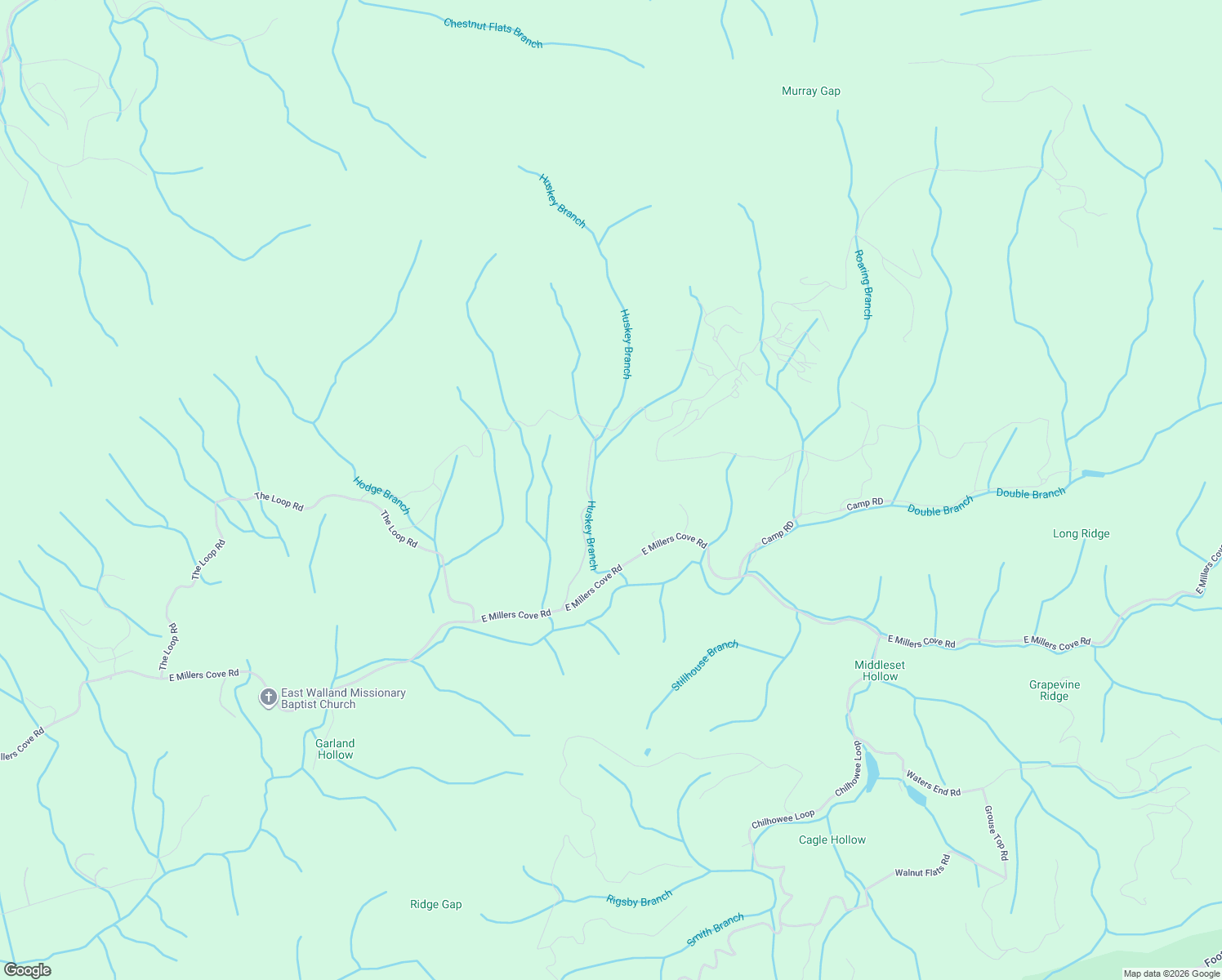 map of restaurants, bars, coffee shops, grocery stores, and more near 1324 Huskey Branch Road in Walland