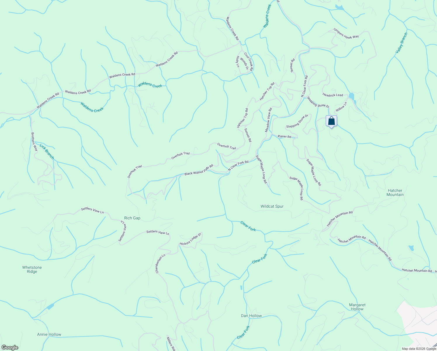 map of restaurants, bars, coffee shops, grocery stores, and more near 3173 North Clear Fork Road in Sevierville