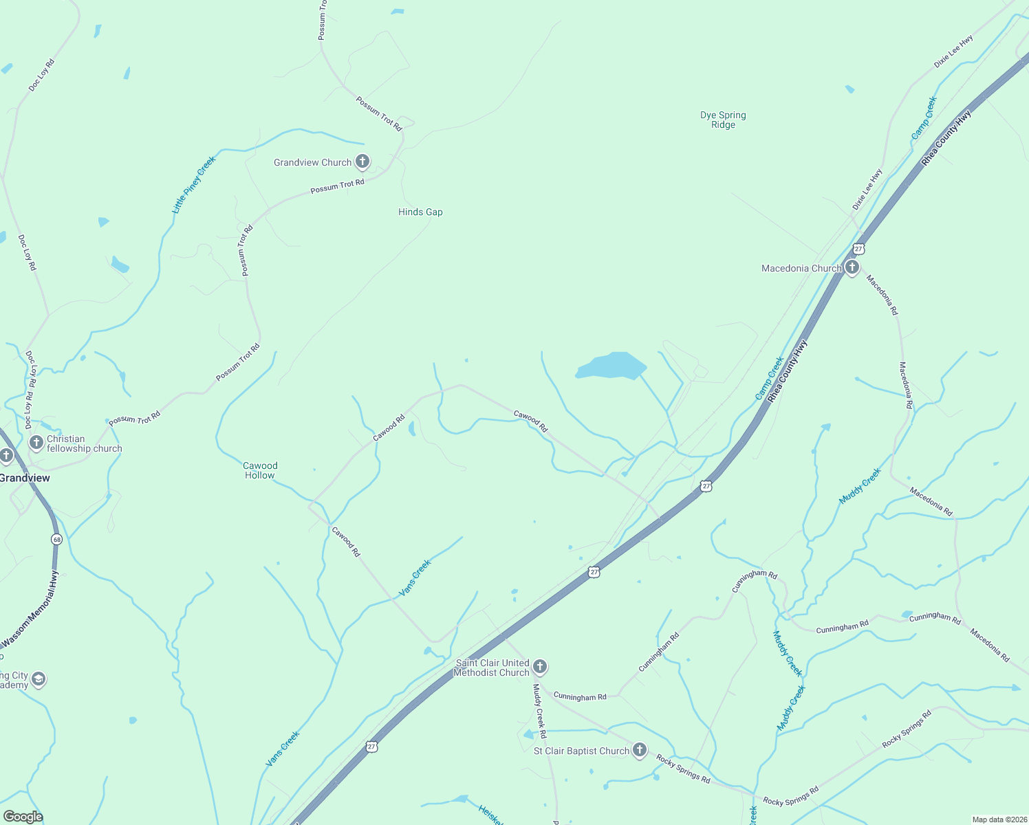 map of restaurants, bars, coffee shops, grocery stores, and more near Cawood Road in Spring City