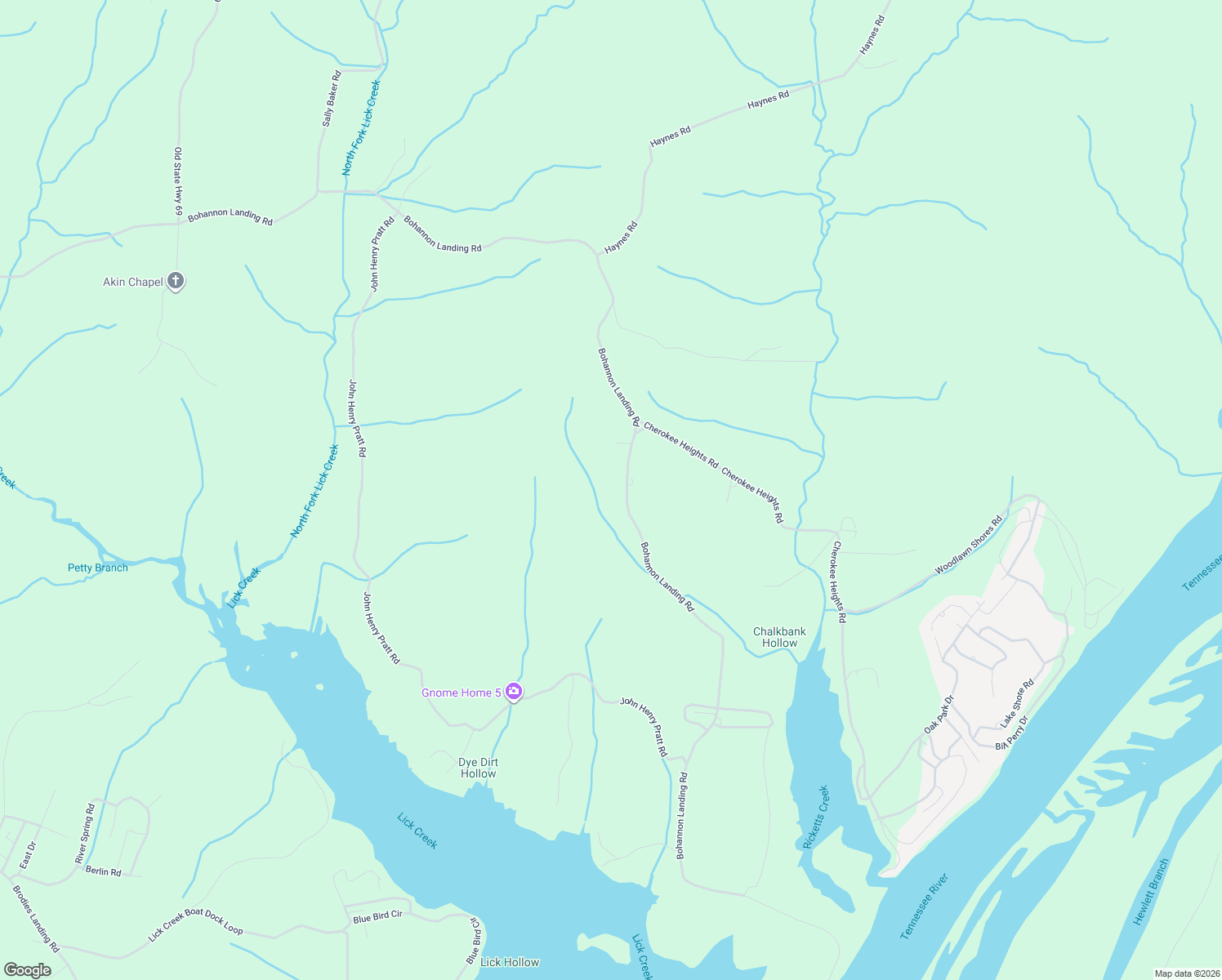 map of restaurants, bars, coffee shops, grocery stores, and more near 2108 Bohannon Landing Rd in Sugar Tree