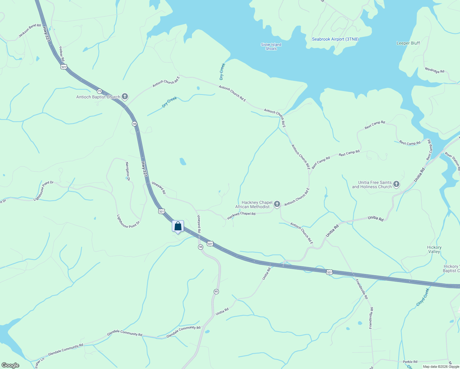 map of restaurants, bars, coffee shops, grocery stores, and more near 1524 Long Road in Lenoir City
