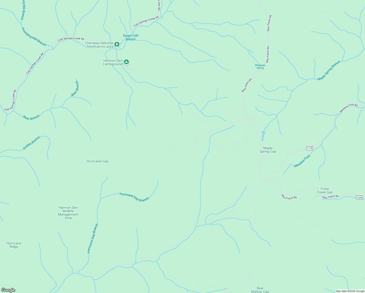 map of restaurants, bars, coffee shops, grocery stores, and more near 220 Ore Knob Road in Hot Springs