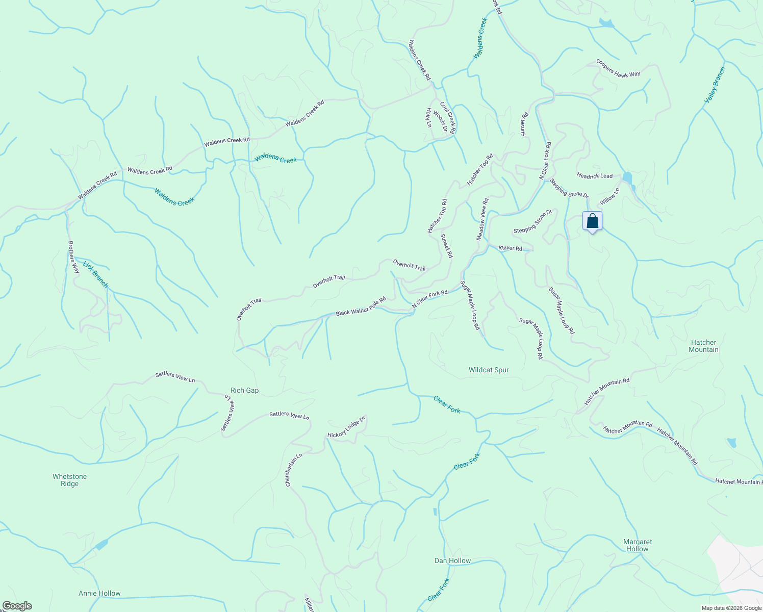 map of restaurants, bars, coffee shops, grocery stores, and more near 3176 North Clear Fork Road in Sevierville