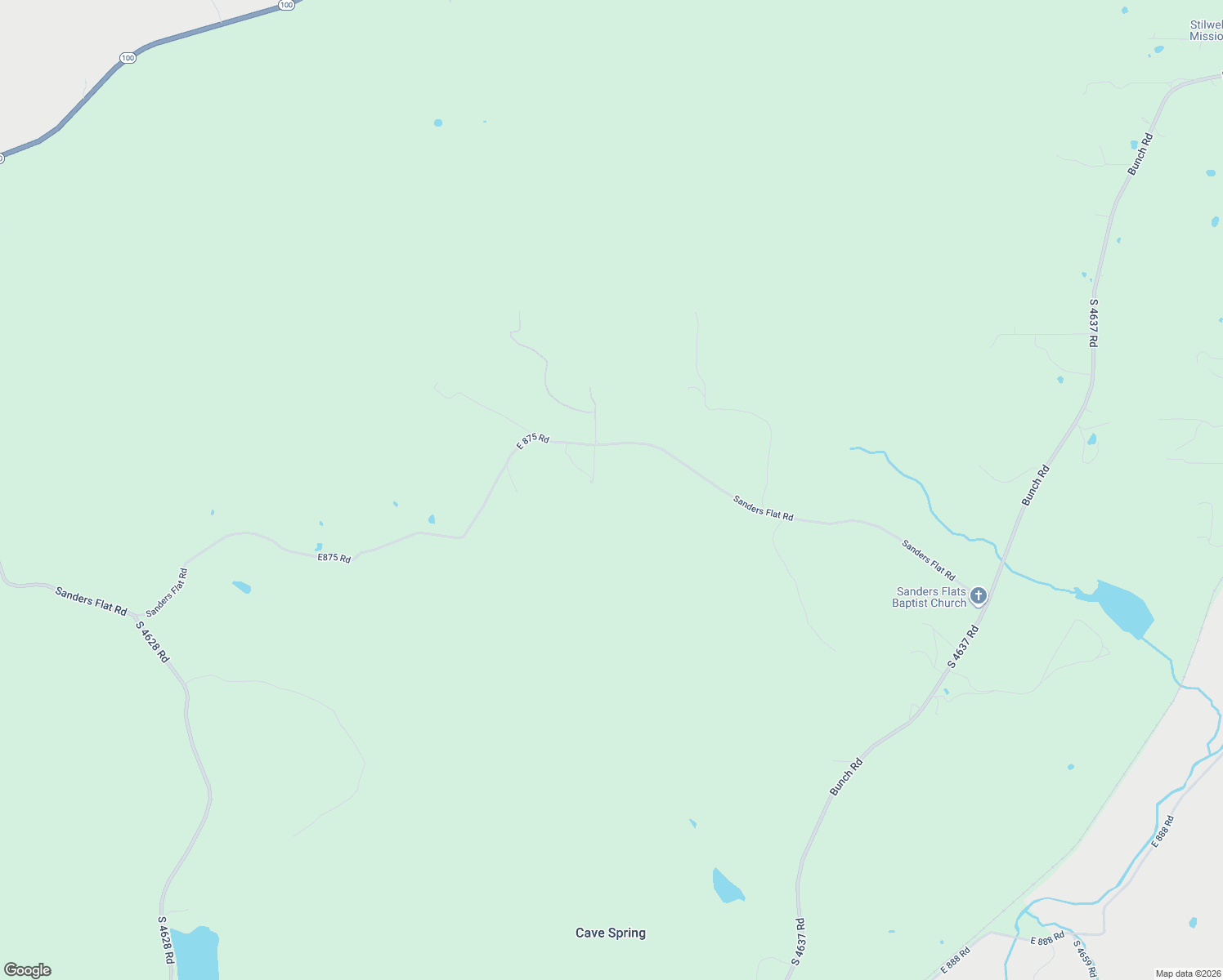 map of restaurants, bars, coffee shops, grocery stores, and more near 87499 South 4640 Road in Bunch