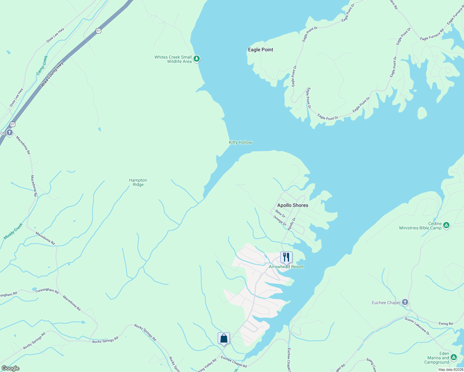 map of restaurants, bars, coffee shops, grocery stores, and more near 659 Omega Drive in Spring City