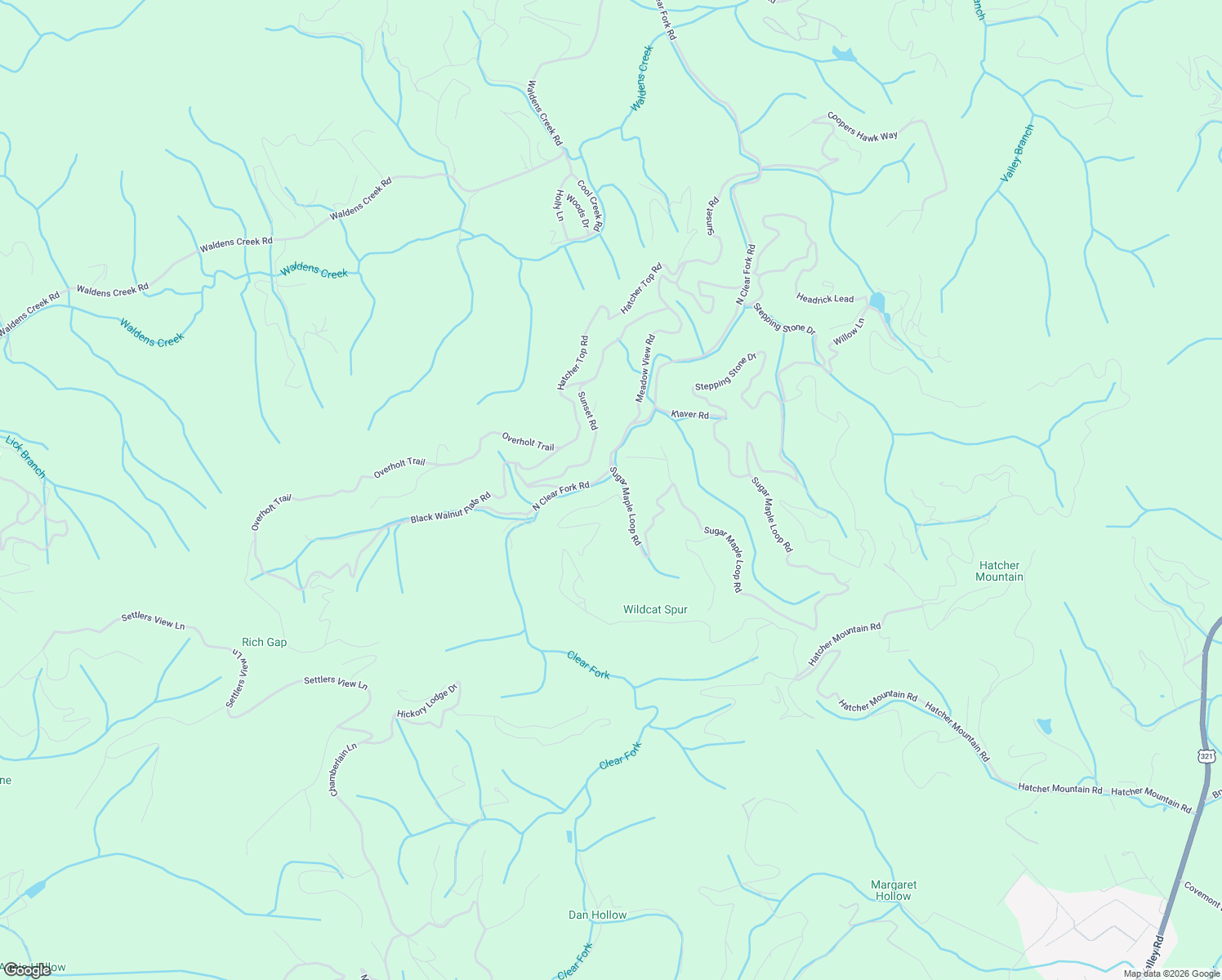 map of restaurants, bars, coffee shops, grocery stores, and more near 2505 Wildcat Ridge Road in Sevierville